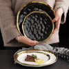 Gold Rim Ceramic Plate Nordic Dinnerware
